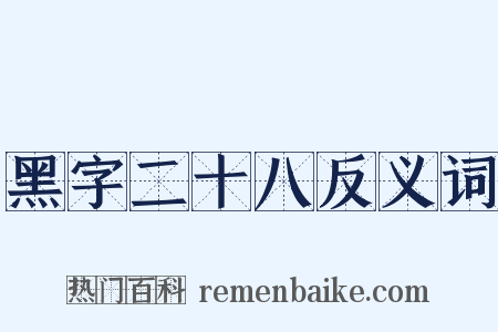 黑字二十八反义词是什么意思的图片